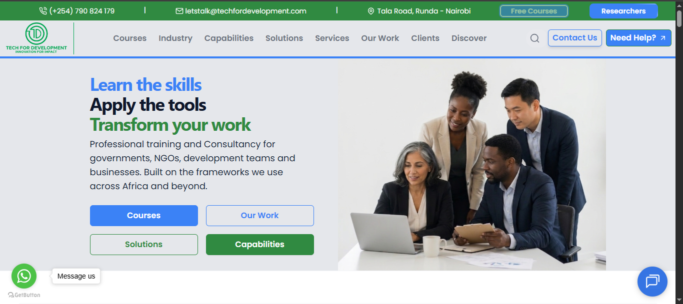 Tech For Development Corporate Website screenshot